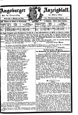 Augsburger Anzeigeblatt Donnerstag 24. März 1864