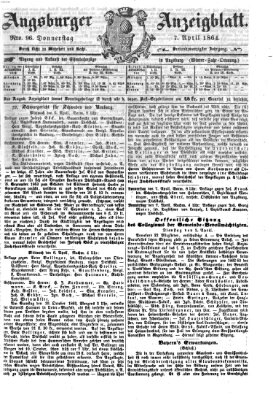 Augsburger Anzeigeblatt Donnerstag 7. April 1864