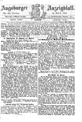 Augsburger Anzeigeblatt Freitag 15. April 1864