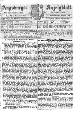 Augsburger Anzeigeblatt Donnerstag 21. April 1864