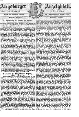 Augsburger Anzeigeblatt Mittwoch 27. April 1864