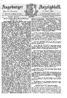 Augsburger Anzeigeblatt Sonntag 5. Juni 1864