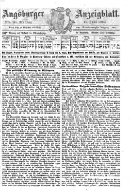 Augsburger Anzeigeblatt Montag 13. Juni 1864