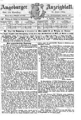 Augsburger Anzeigeblatt Samstag 25. Juni 1864