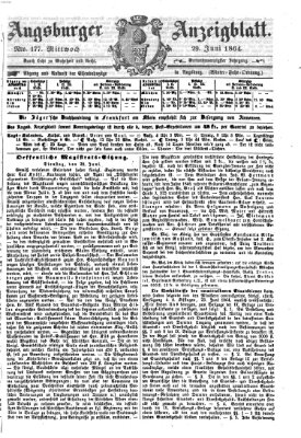 Augsburger Anzeigeblatt Mittwoch 29. Juni 1864