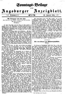 Augsburger Anzeigeblatt Sonntag 10. Januar 1864