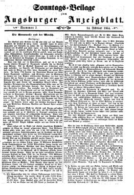 Augsburger Anzeigeblatt Sonntag 14. Februar 1864