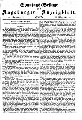 Augsburger Anzeigeblatt Sonntag 20. März 1864