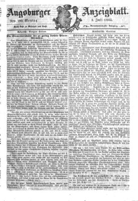 Augsburger Anzeigeblatt Montag 3. Juli 1865