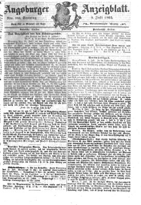 Augsburger Anzeigeblatt Sonntag 9. Juli 1865