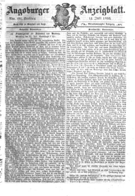 Augsburger Anzeigeblatt Freitag 14. Juli 1865