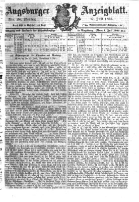 Augsburger Anzeigeblatt Montag 17. Juli 1865