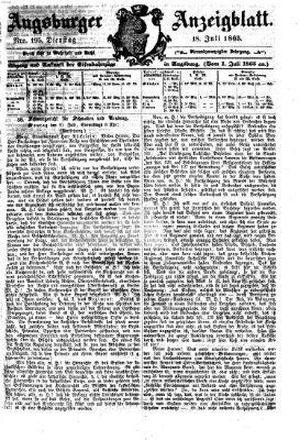 Augsburger Anzeigeblatt Dienstag 18. Juli 1865