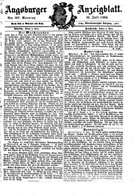 Augsburger Anzeigeblatt Sonntag 30. Juli 1865