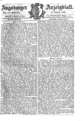 Augsburger Anzeigeblatt Sonntag 6. August 1865