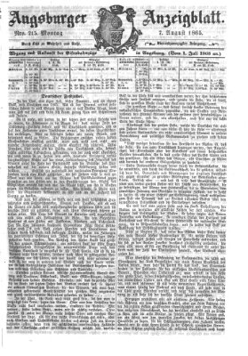 Augsburger Anzeigeblatt Montag 7. August 1865