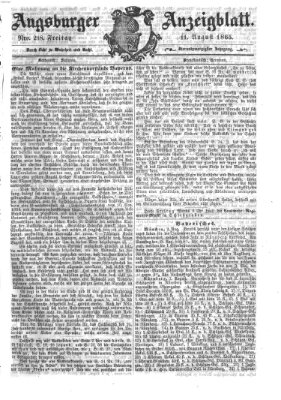 Augsburger Anzeigeblatt Freitag 11. August 1865