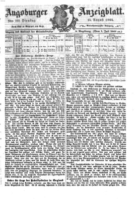 Augsburger Anzeigeblatt Dienstag 15. August 1865