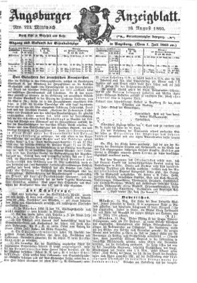 Augsburger Anzeigeblatt Mittwoch 16. August 1865