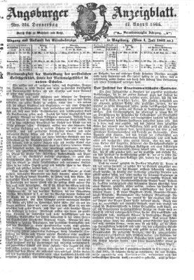 Augsburger Anzeigeblatt Donnerstag 17. August 1865