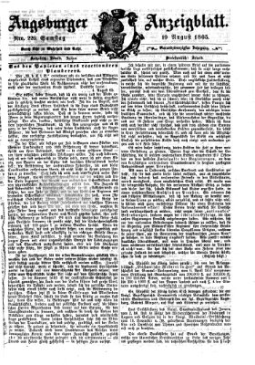 Augsburger Anzeigeblatt Samstag 19. August 1865