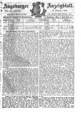 Augsburger Anzeigeblatt Freitag 25. August 1865