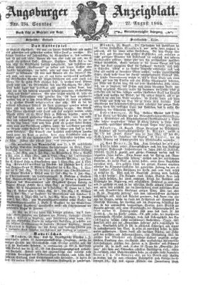 Augsburger Anzeigeblatt Sonntag 27. August 1865