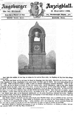 Augsburger Anzeigeblatt Mittwoch 27. September 1865