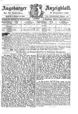 Augsburger Anzeigeblatt Donnerstag 28. September 1865