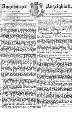 Augsburger Anzeigeblatt Sonntag 8. Oktober 1865