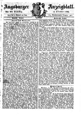 Augsburger Anzeigeblatt Samstag 14. Oktober 1865