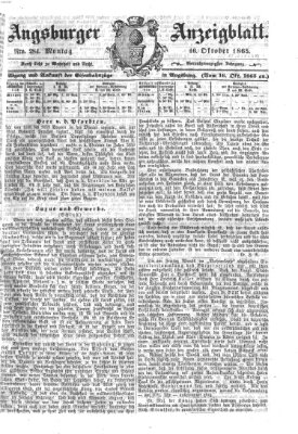 Augsburger Anzeigeblatt Montag 16. Oktober 1865