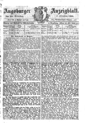 Augsburger Anzeigeblatt Dienstag 17. Oktober 1865