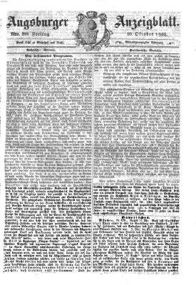 Augsburger Anzeigeblatt Freitag 20. Oktober 1865