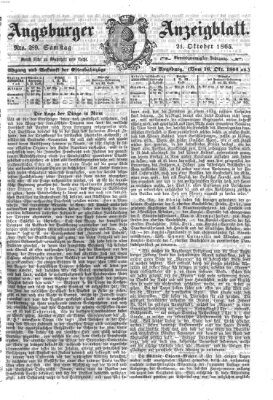 Augsburger Anzeigeblatt Samstag 21. Oktober 1865