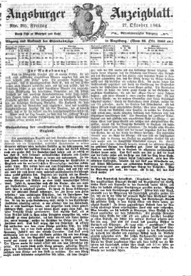 Augsburger Anzeigeblatt Freitag 27. Oktober 1865