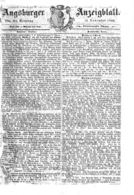 Augsburger Anzeigeblatt Sonntag 12. November 1865