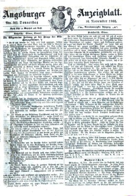 Augsburger Anzeigeblatt Donnerstag 16. November 1865