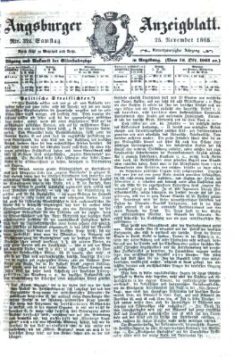 Augsburger Anzeigeblatt Samstag 25. November 1865