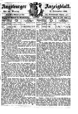 Augsburger Anzeigeblatt Montag 27. November 1865