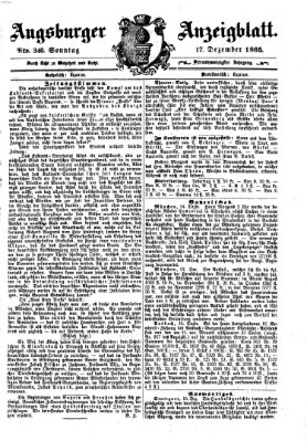 Augsburger Anzeigeblatt Sonntag 17. Dezember 1865