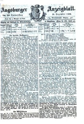 Augsburger Anzeigeblatt Donnerstag 28. Dezember 1865