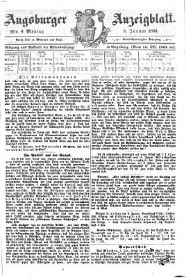 Augsburger Anzeigeblatt Montag 8. Januar 1866