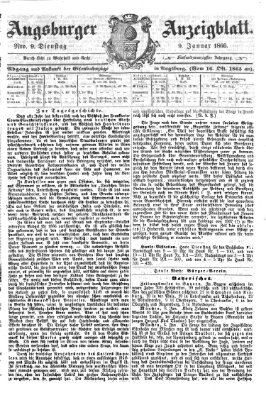 Augsburger Anzeigeblatt Dienstag 9. Januar 1866