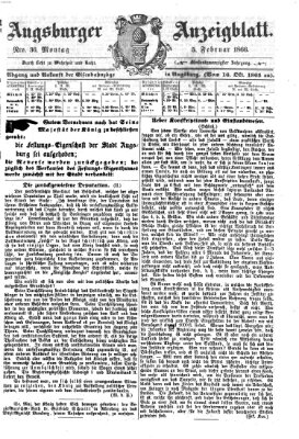 Augsburger Anzeigeblatt Montag 5. Februar 1866