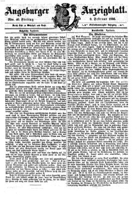 Augsburger Anzeigeblatt Freitag 9. Februar 1866