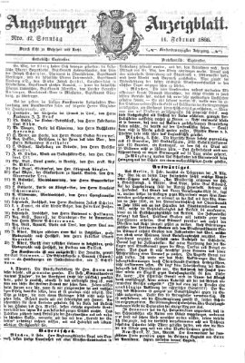 Augsburger Anzeigeblatt Sonntag 11. Februar 1866