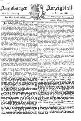 Augsburger Anzeigeblatt Dienstag 13. Februar 1866