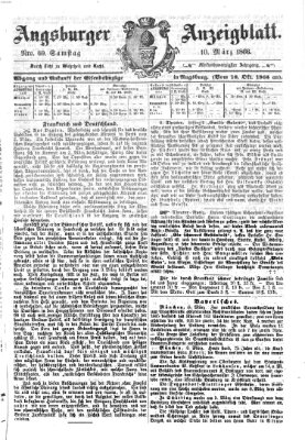 Augsburger Anzeigeblatt Samstag 10. März 1866