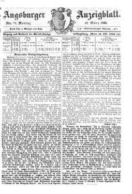 Augsburger Anzeigeblatt Montag 12. März 1866